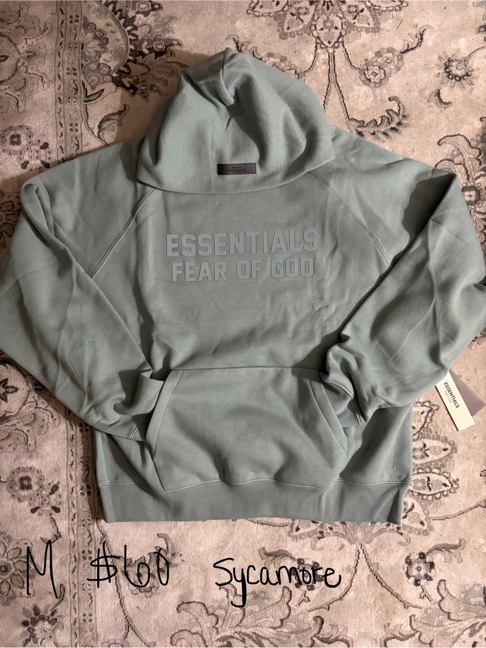 Essentials Fear of God Hoodie in Sycamore Green